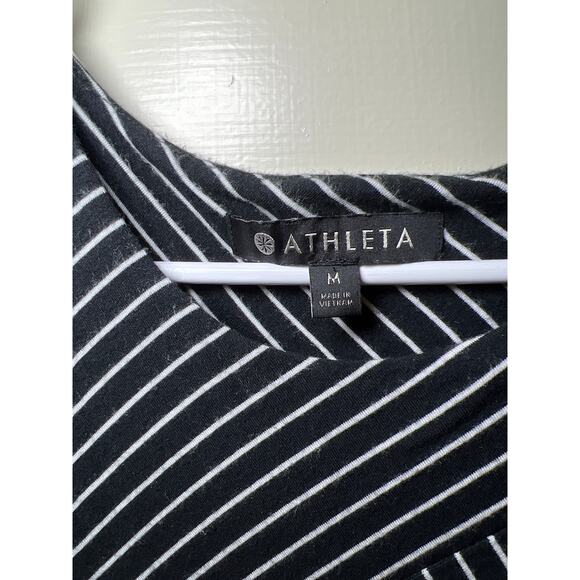 Athleta Striped Santorini Black and White Sleeveless Dress Size M - Picture 3 of 5